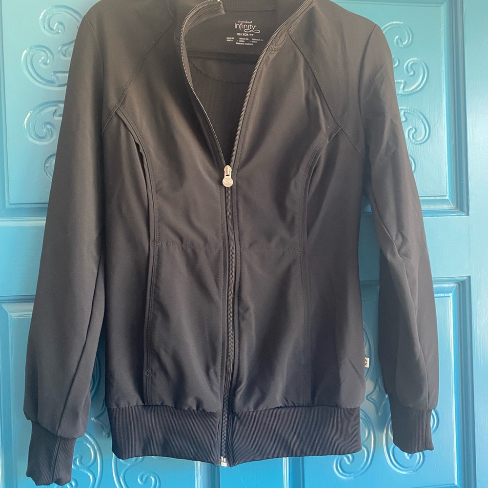 INFINITY by Cherokee Women's scrub jacket with matching scrub top and bottom